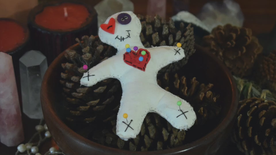 Handmade Poppet Spirit Doll for Self-Healing w/ Colour Magic Pins