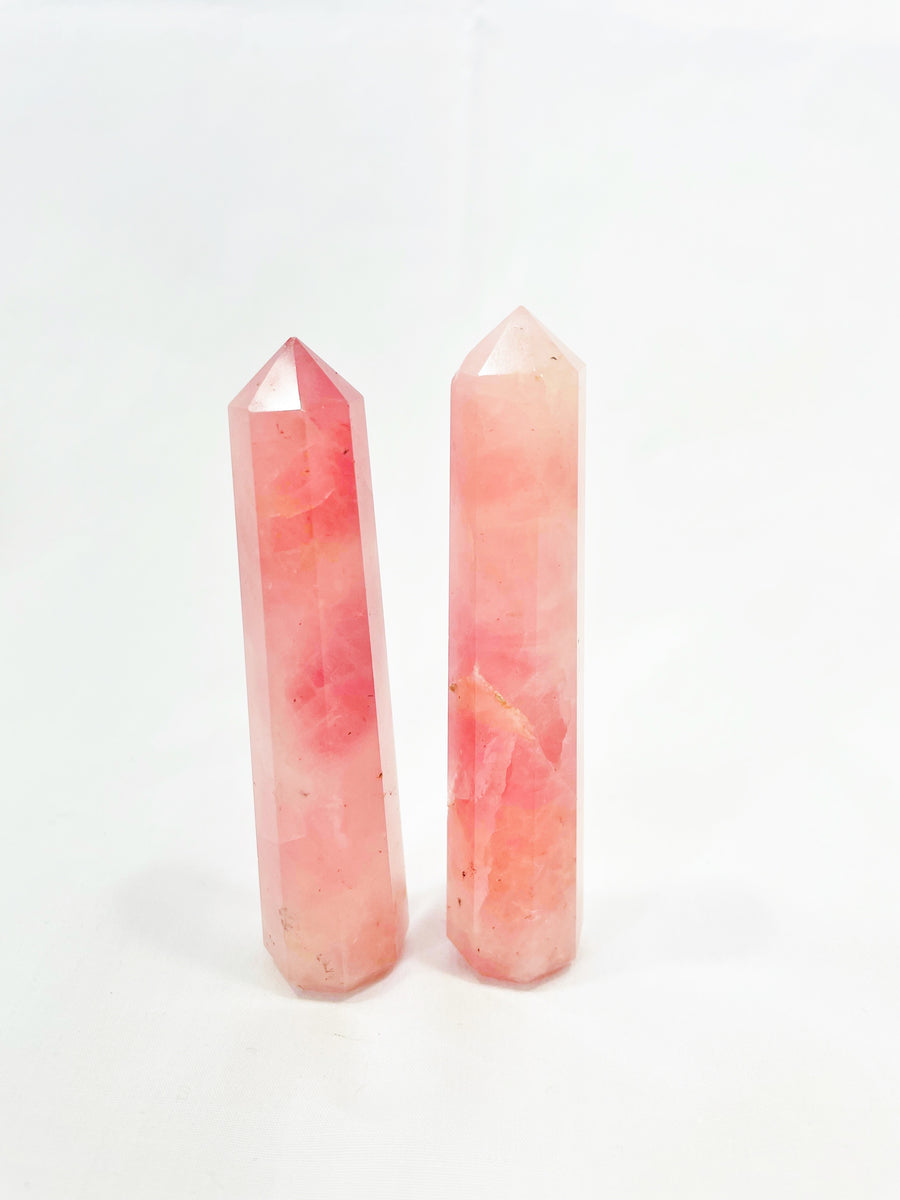 Crystal Rose Quartz Obelisk Wand + Cleansing & Charging Kit for Love & Self-Respect