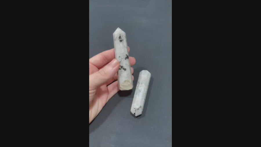 Rainbow Moonstone Crystal Obelisk + Cleansing & Charging Kit for Confidence & Compassion