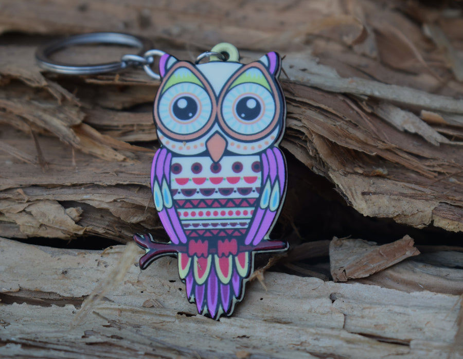 Three Owl Key Ring Talisman Set For Luck, Psychic Power & Wisdom