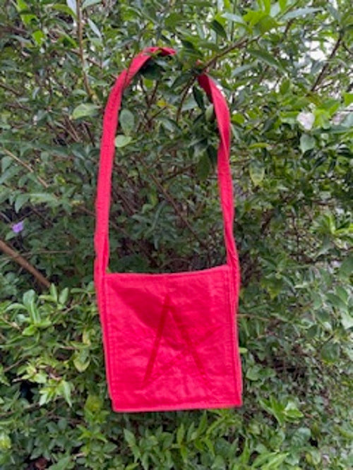 Red Plush Velvet Pentagram Shoulder Bag