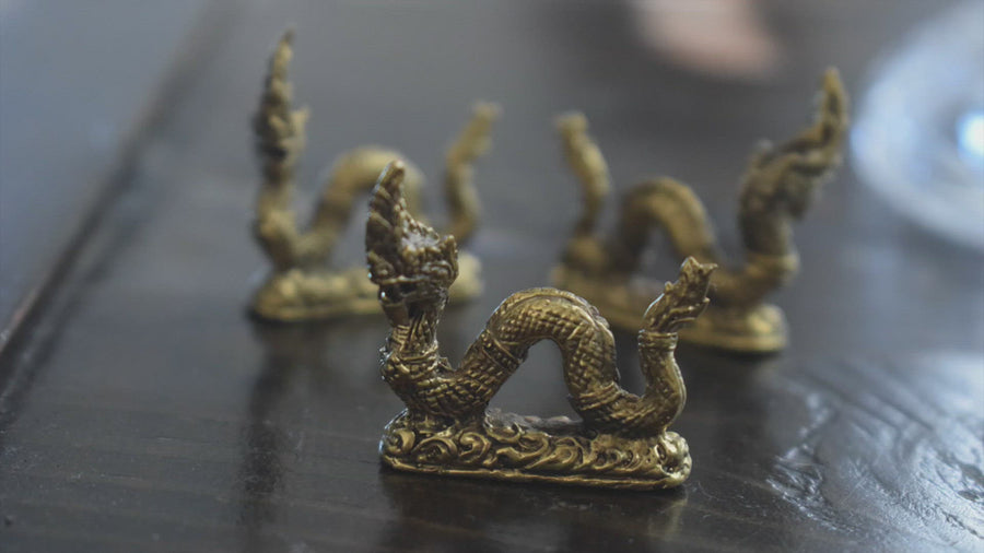 Mini Water Dragon Solid Bronze Ornament