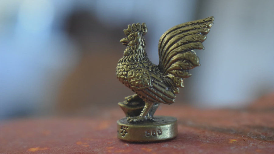 Mini Rooster Solid Bronze Ornament