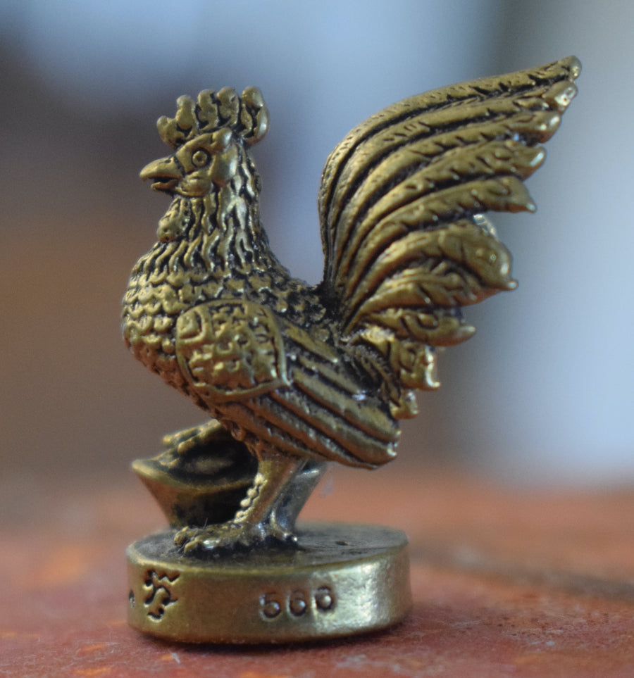 Mini Rooster Solid Bronze Ornament