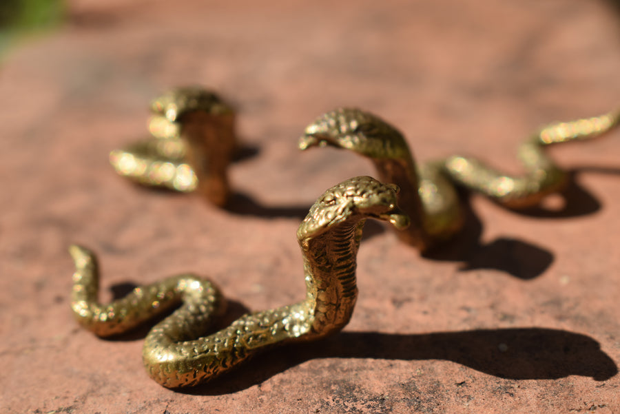 Mini Solid Bronze Snake Ornament