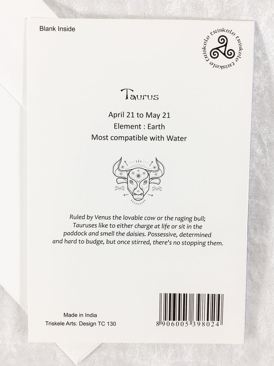 Elen of the Ways TAURUS Earth Element Stunning Astrology Artwork Blank GREETING CARD & Envelope